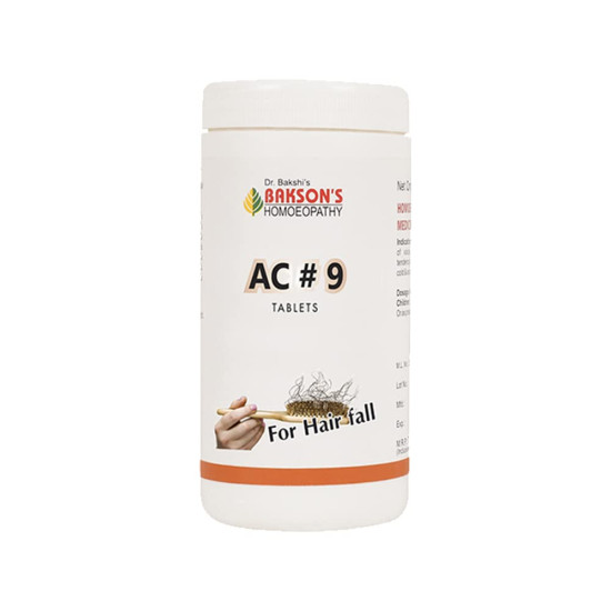 Dr. Bakshi's BAKSON'S HOMOEOPATHY AC#9 TABLETS - Combat Hair Thinning
