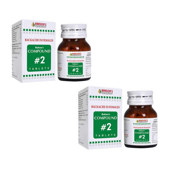 Dr. Bakshi's BAKSON'S HOMOEOPATHY COMPOUND #2 TABLETS - Effective Backache Relief