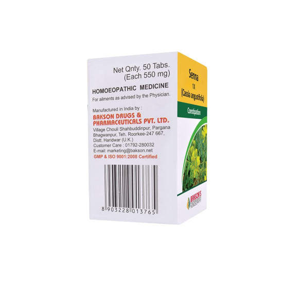 Dr. Bakshi's BAKSON'S HOMOEOPATHY SENNA -1X-50TAB (Pack of 2) - Digestive Health Solution