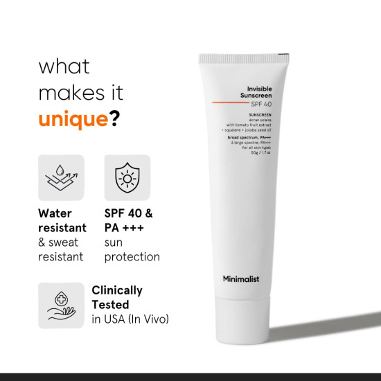 Minimalist Invisible Sunscreen for Oily Skin - SPF 40 PA+++
