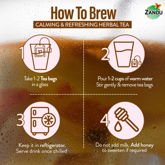 Zandu Calming & Refreshing Herbal Infusion - Ayurvedic Iced Tea for Relaxation