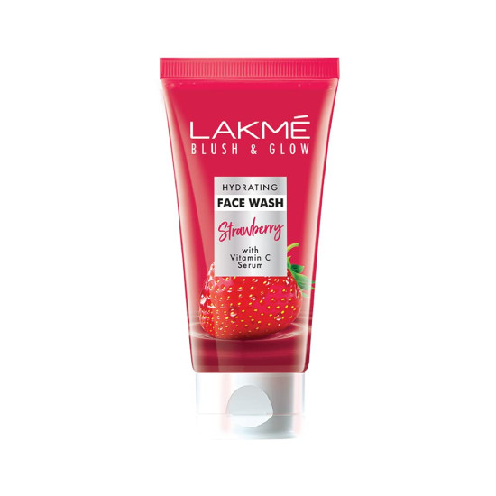 Lakme Blush & Glow Hydrating Strawberry Facewash - Infused with Vitamin C Serum