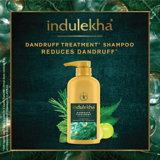 Indulekha Dandruff Treatment Shampoo 580 ml - Ayurvedic Anti-Dandruff Solution