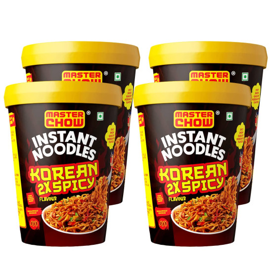 MasterChow Instant Cup Noodles - 2X Korean Flavor | Healthy Wheat Cup Noodles