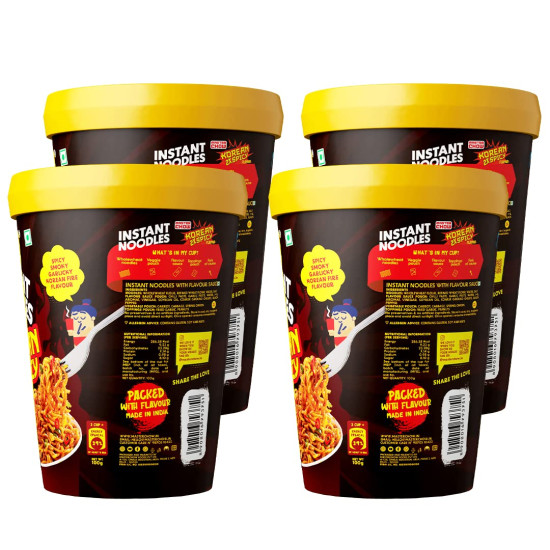 MasterChow Instant Cup Noodles - 2X Korean Flavor | Healthy Wheat Cup Noodles