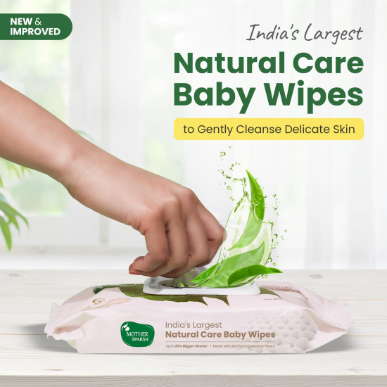 Mother Sparsh Natural Care Baby Wipes - 100% Plant Made Fabric with Grapefruit