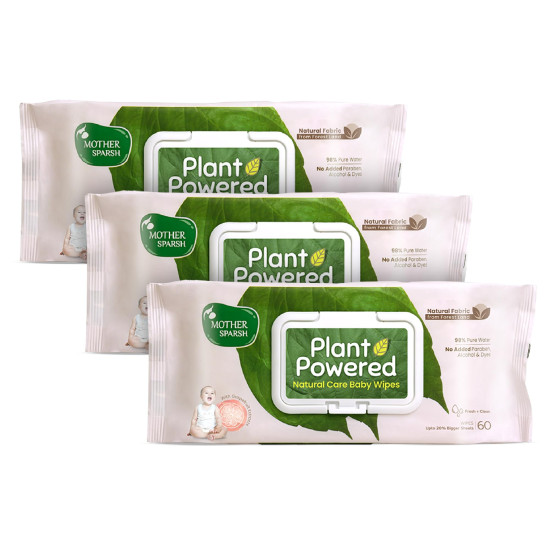 Mother Sparsh Natural Care Baby Wipes - 100% Plant Made Fabric with Grapefruit