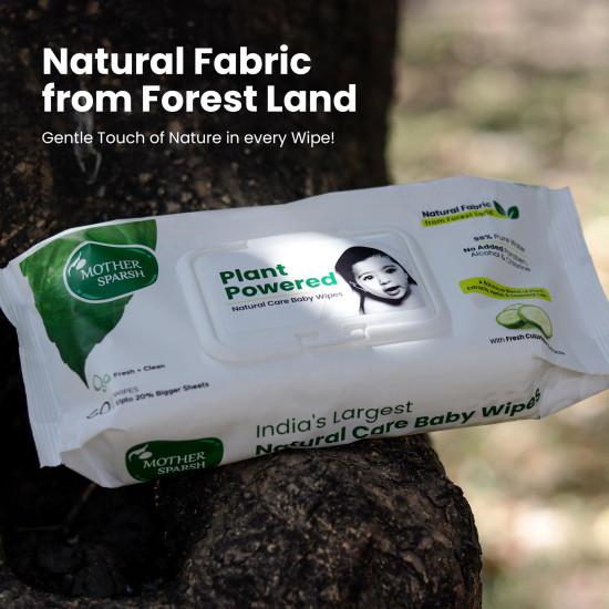Mother Sparsh Natural Care Baby Wipes - 100% Plant Made Fabric Mother Sparsh Natural Care Baby Wipes - 100% Plant Made Fabric
