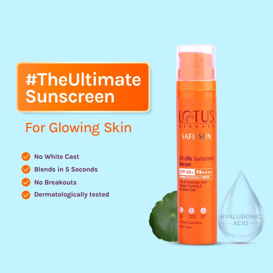 Lotus Herbals UltraRx Sunscreen Serum SPF 60+ PA++++ - Maximum Sun Protection