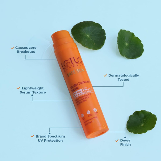 Lotus Herbals UltraRx Sunscreen Serum SPF 60+ PA++++ - Maximum Sun Protection