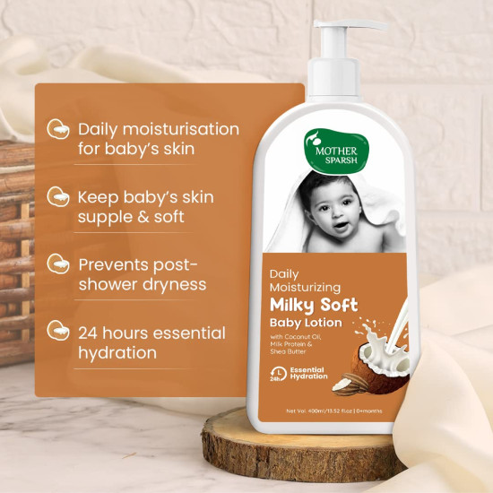 Mother Sparsh Milky Soft Baby Lotion - 24Hrs Moisturization