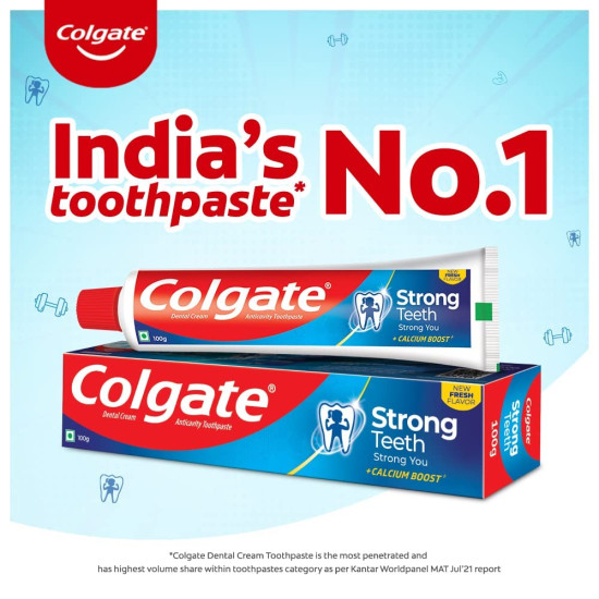 Colgate Strong Teeth Toothpaste - Cavity Protection & Calcium Boost