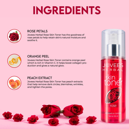 Jovees Herbal Rose Skin Toner - Youthful Glow & Pore Tightening