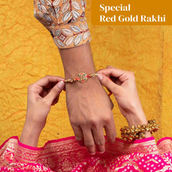 Anmol Rakhi Gift Hamper - 7 Items Combo Pack - Chocolate Coated Almonds & Cashews
