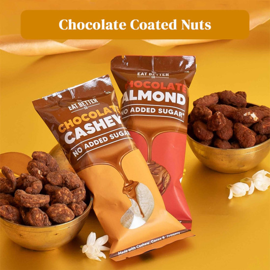 Anmol Rakhi Gift Hamper - 7 Items Combo Pack - Chocolate Coated Almonds & Cashews