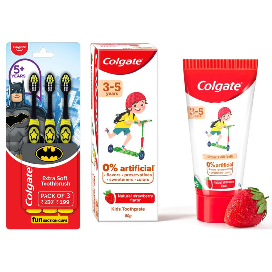Colgate Kids Toothpaste & Batman Toothbrush - Gentle Oral Care