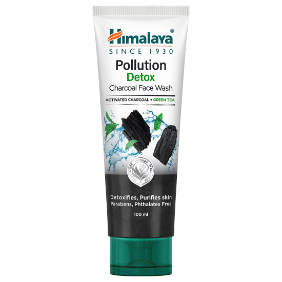 Himalaya Pollution Detox Charcoal Face Wash | 100ml - Activated Charcoal & Green Tea