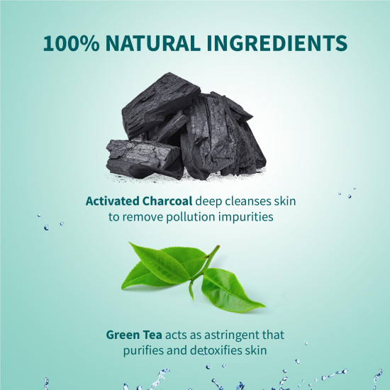 Himalaya Pollution Detox Charcoal Face Wash | 100ml - Activated Charcoal & Green Tea