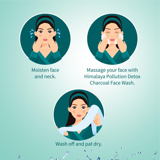 Himalaya Pollution Detox Charcoal Face Wash | 100ml - Activated Charcoal & Green Tea