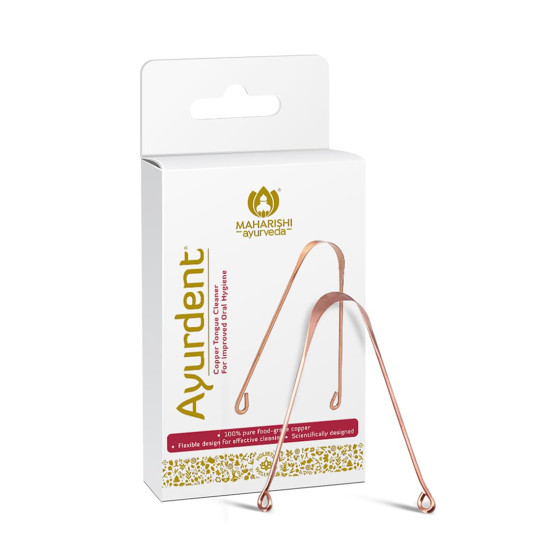 Maharishi Ayurveda Ayurdent Tongue Cleaner - Premium Copper Oral Hygiene Tool