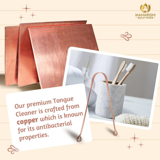 Maharishi Ayurveda Ayurdent Tongue Cleaner - Premium Copper Oral Hygiene Tool