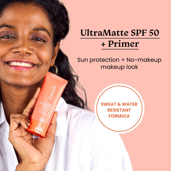 Foxtale Tinted Sunscreen SPF 50 PA++++ & Primer - Water Resistant, No White Cast