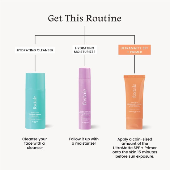 Foxtale Tinted Sunscreen SPF 50 PA++++ & Primer - Water Resistant, No White Cast
