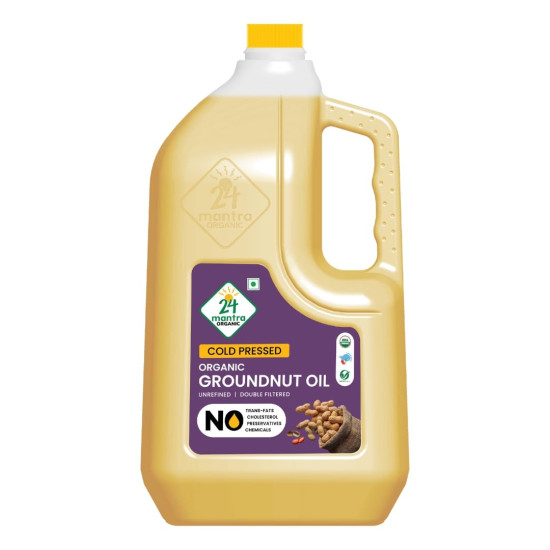 24 Mantra Cold Pressed Groundnut Oil - 100% Organic & Chemical-Free