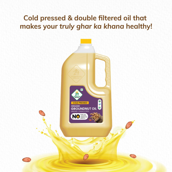 24 Mantra Cold Pressed Groundnut Oil - 100% Organic & Chemical-Free