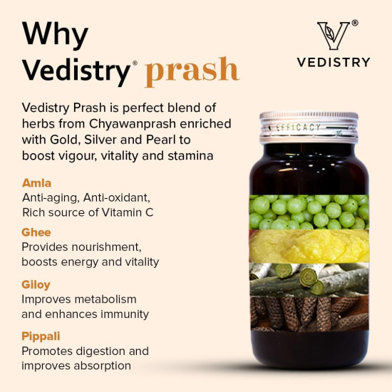 Vedistry Prash - Daily Health Tonic Enriched with Gold, Silver, and Pearl