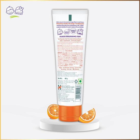 Himalaya Kids Orange Toothpaste 80 Gm - Fluoride-Free with Xylitol