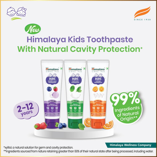 Himalaya Kids Bubble Gum Toothpaste 80 Gm - Fluoride-Free Dental Care