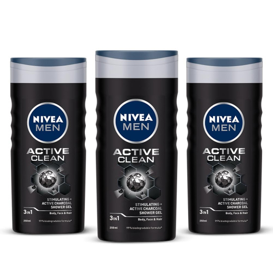Nivea Active Clean Body Wash with Active Charcoal - Refreshing Cleanse