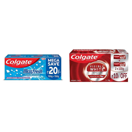 Colgate MaxFresh & Visible White Toothpaste - Super Fresh Breath & Whitening