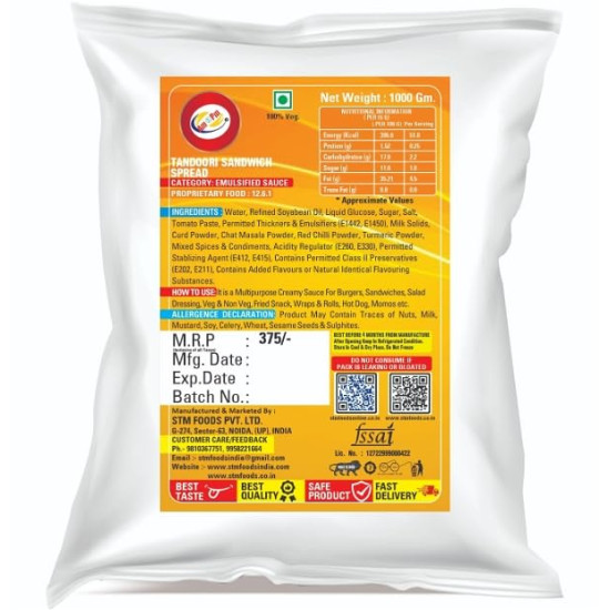 Am 2 Pm Tandoori Sandwich Spread - Multi-purpose Creamy Sauce