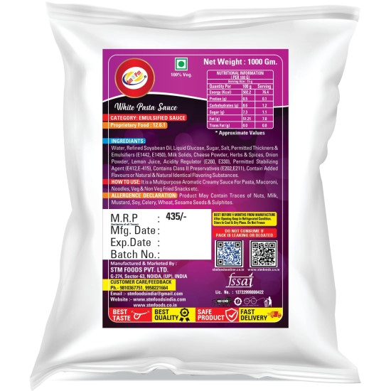 Am 2 Pm White Pasta Sauce - Creamy Sauce for Pasta & Snacks