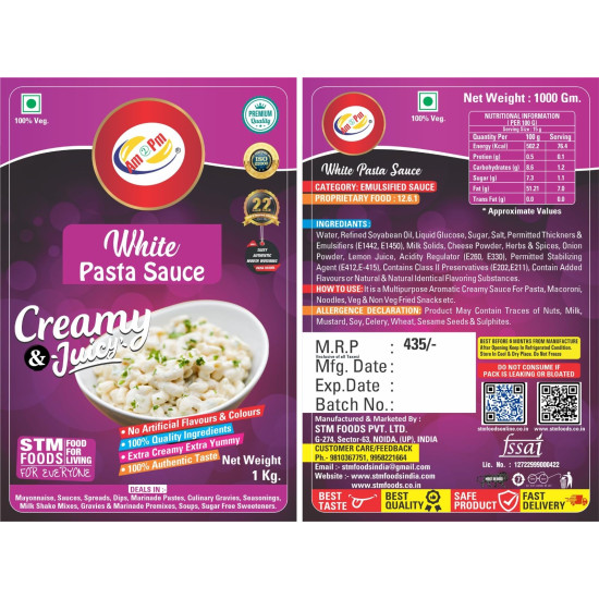 Am 2 Pm White Pasta Sauce - Creamy Sauce for Pasta & Snacks