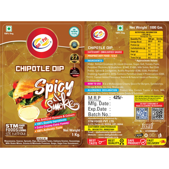 Am 2 Pm Chipotle Dip - Multipurpose Creamy Sauce for Burgers & More