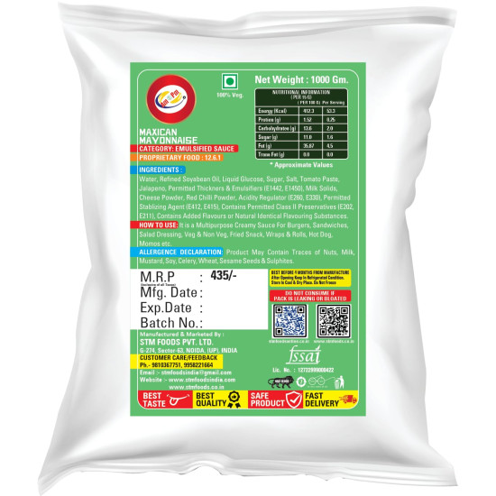 Am 2 Pm Mexican Mayonnaise 1kg - Multipurpose Creamy Sauce