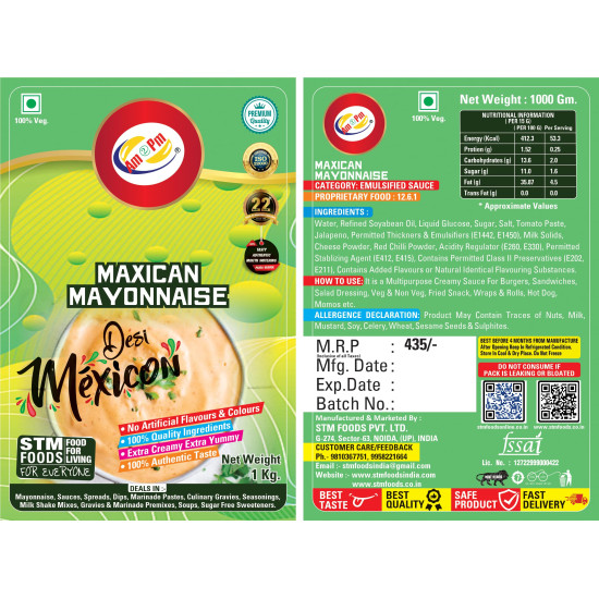 Am 2 Pm Mexican Mayonnaise 1kg - Multipurpose Creamy Sauce