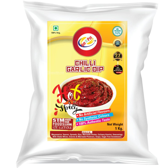 Am 2 Pm Chilli Garlic Dip - Spicy Sauce for Veg and Non-Veg Snacks