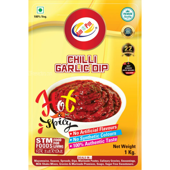 Am 2 Pm Chilli Garlic Dip - Spicy Sauce for Veg and Non-Veg Snacks