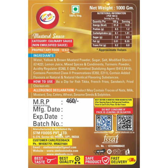 Am 2 Pm Mustard Sauce Dip - Perfect for Fish Tikka & More