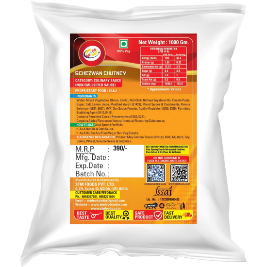 Am 2 Pm Schezwan Chutney - Spicy Chinese Stir-Fry Sauce 1Kg