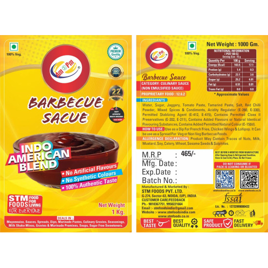 Am 2 Pm Barbecue Sauce - Perfect for French Fries & Chicken Wings