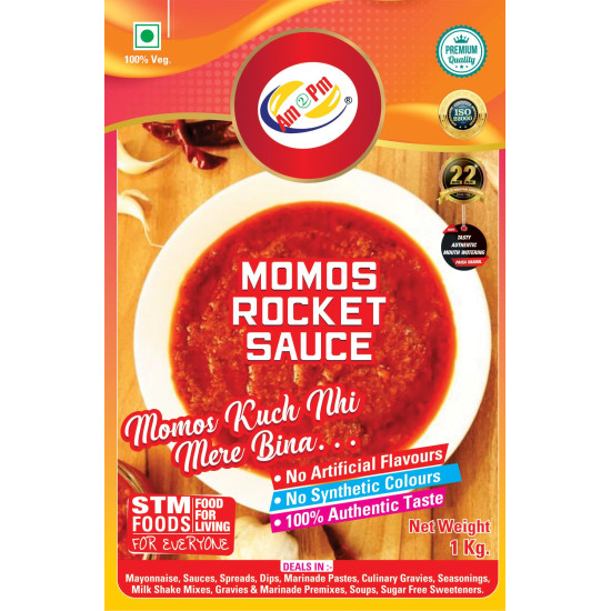 Am 2 Pm Rocket Momos Sauce - Authentic Red Chilli Spicy Momo Sauce