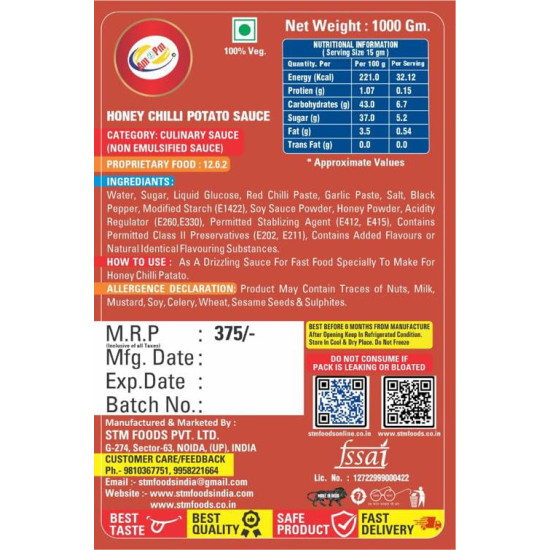 Am 2 Pm Honey Chilli Potato Sauce - Perfect for Fast Food