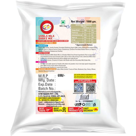 Am 2 Pm Premium Silky Smooth Vanilla Milkshake Mix - Instant Premix Drink