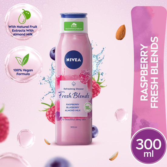 Nivea Fresh Blends Raspberry Shower Gel - Vegan & Fruity