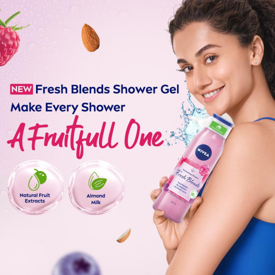 Nivea Fresh Blends Raspberry Shower Gel - Vegan & Fruity